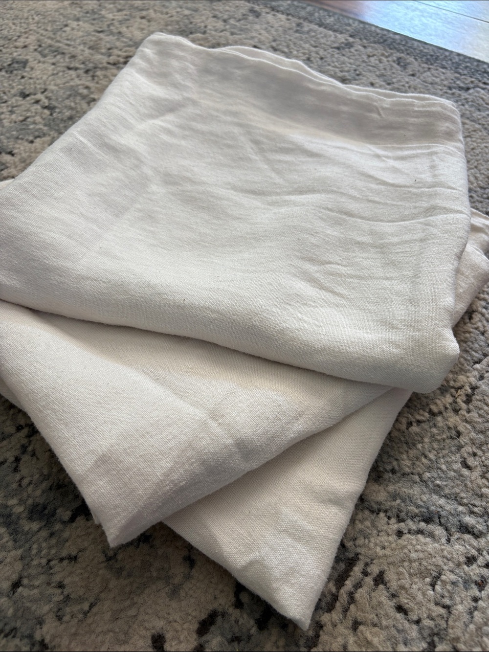 CRATE & BARREL 100% hemp (king) pillowcases, gorgeous, cream set of 3